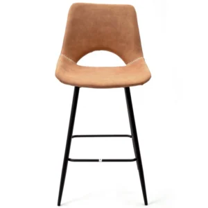 mobiliario-contract-taburete antibes new metal similpiel marron claro 3